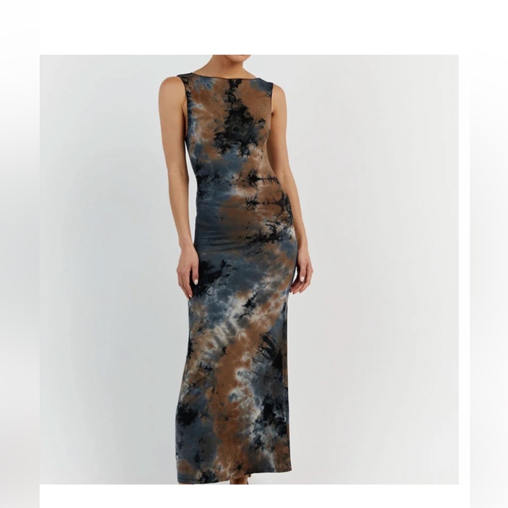 DISSH Sawyer- Tie MIDI/ Maxi dress in Millen Blue